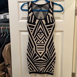 ABSTRACT hourglass fitting mini dress